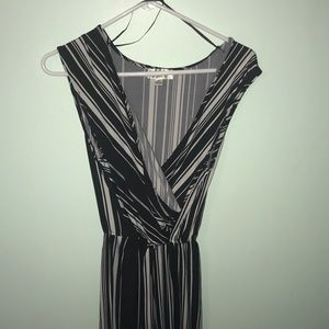 Black and white jumpsuit.